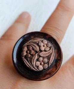 Tracy Burton Shop By Vendor 1940s Button Adjustable Ring 5 Tracy Burton Shop By Vendor 1940s Button Adjustable Ring