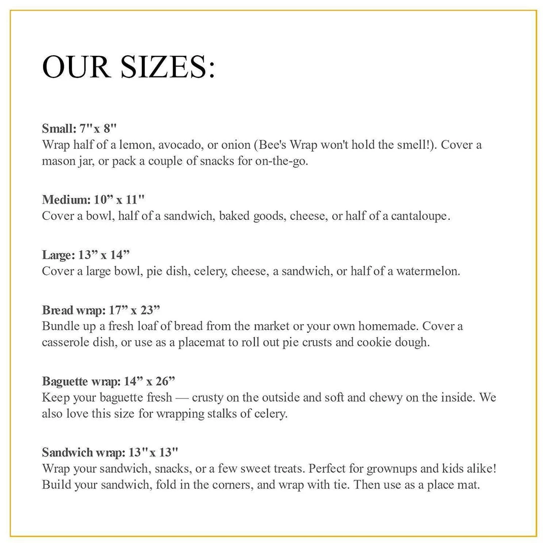 Filosano Bee's Wrap Variety Pack 7 Filosano Bee's Wrap Variety Pack