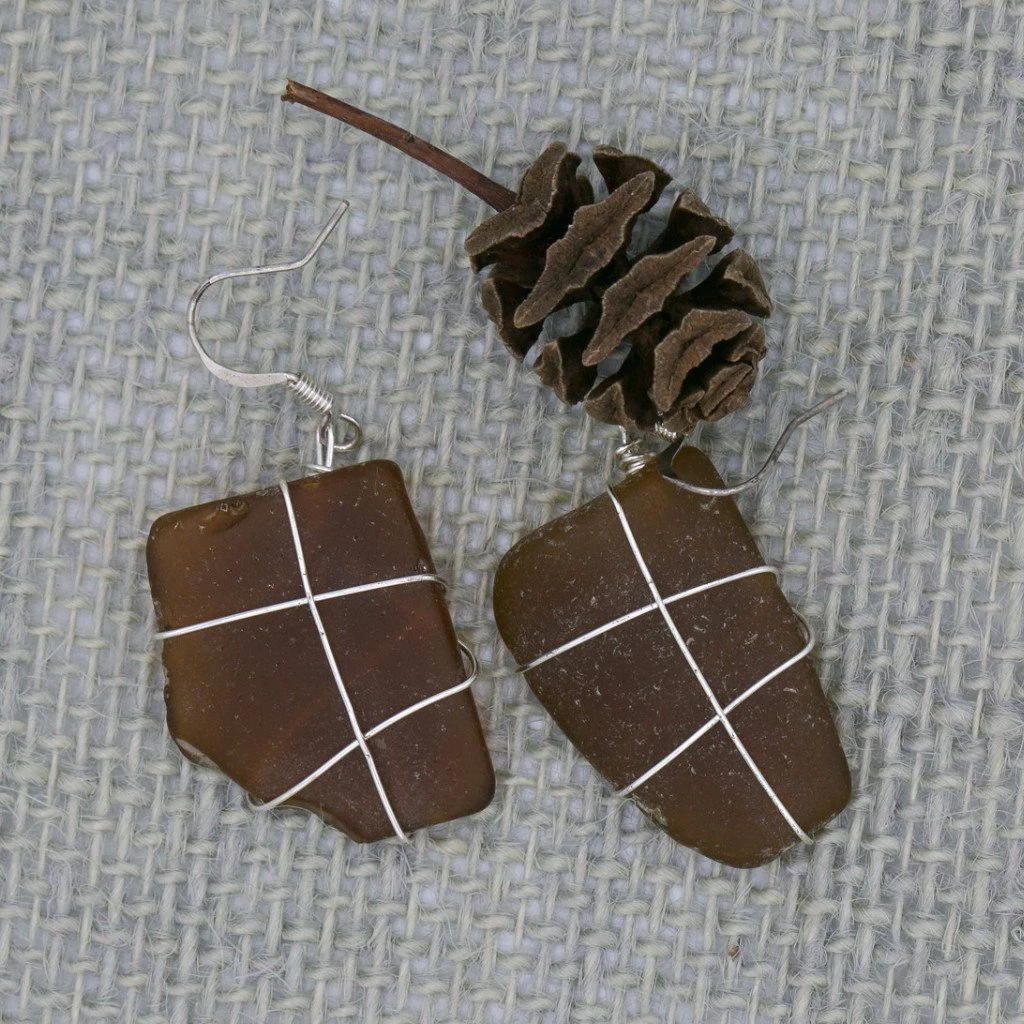 Themis And Thread Accessories Brown Seneca Sea Glass Earrings 10 Themis And Thread Accessories Brown Seneca Sea Glass Earrings