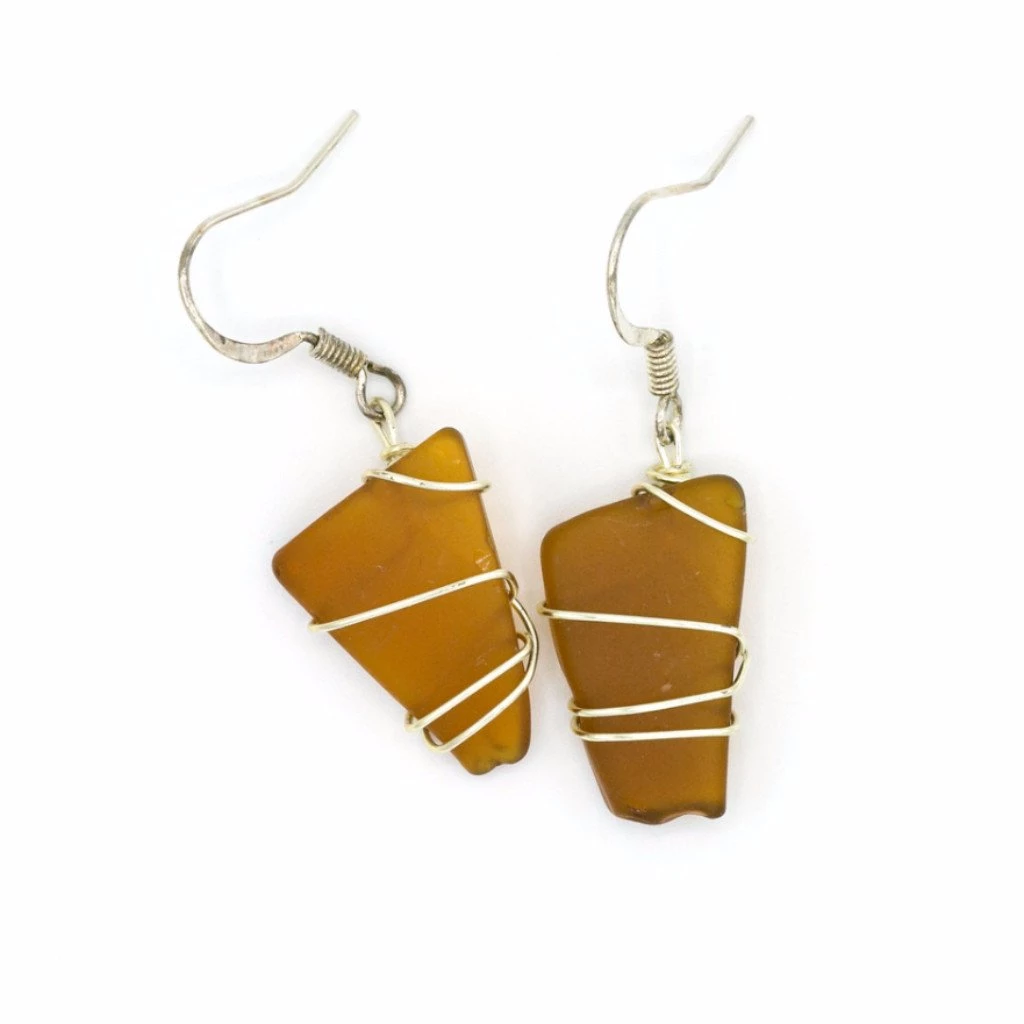 Themis And Thread Accessories Brown Seneca Sea Glass Earrings 7 Themis And Thread Accessories Brown Seneca Sea Glass Earrings