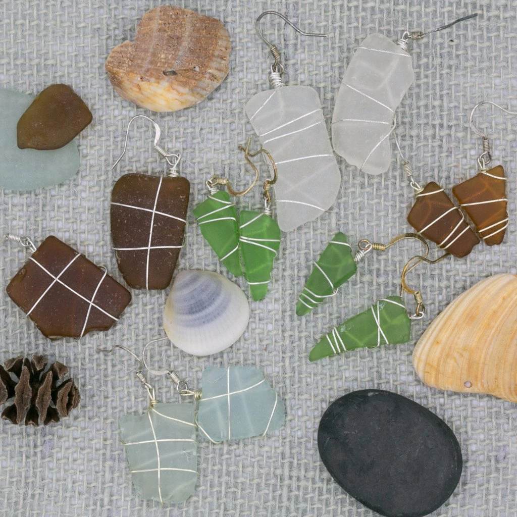 Themis And Thread Accessories Brown Seneca Sea Glass Earrings 8 Themis And Thread Accessories Brown Seneca Sea Glass Earrings