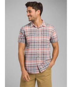 PrAna Mens Cayman Plaid Short Sleeve