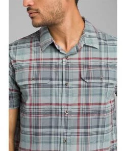 PrAna Mens Cayman Plaid Short Sleeve