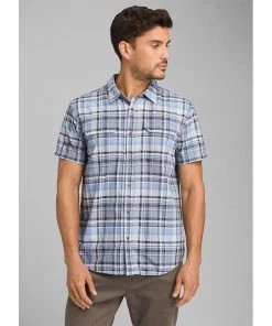 PrAna Mens Cayman Plaid Short Sleeve