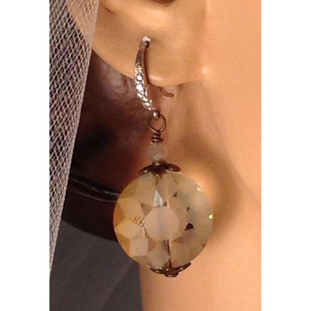 Headpiece Heaven Champagne Crystal Earrings 2 Headpiece Heaven Champagne Crystal Earrings