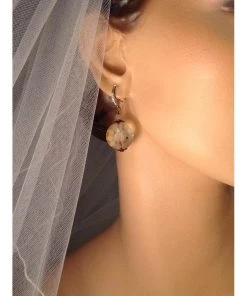 Headpiece Heaven Champagne Crystal Earrings