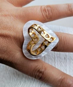 Tracy Burton Shop By Vendor Double Heart Adjustable Ring