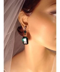 Headpiece Heaven Shop By Vendor Emerald Crystal Earrings