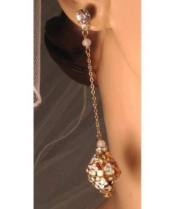 Headpiece Heaven Gold Bridal Earrings