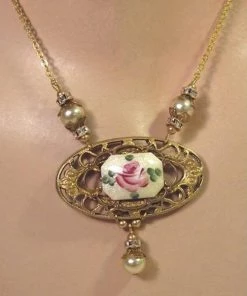 Headpiece Heaven Guilloche Enamel Necklace Set Shop By Vendor