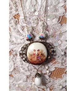 Headpiece Heaven Limoges Porcelain Necklace