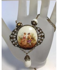Headpiece Heaven Limoges Porcelain Necklace
