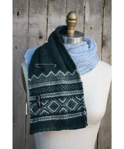 Sutter Larkin Midnight Wool Patchwork Scarf