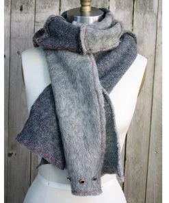 Sutter Larkin Accessories Multi Gray Upcycled Patchwork Scarf