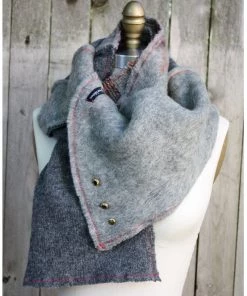 Sutter Larkin Accessories Multi Gray Upcycled Patchwork Scarf