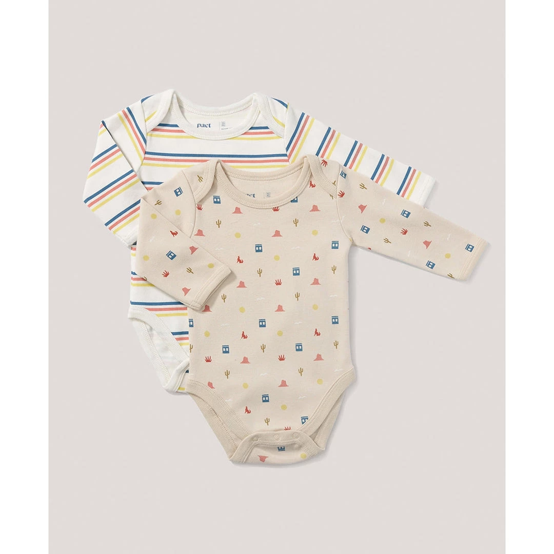 Pact Organic Baby Long Sleeve Bodysuit 2-Pack 1 Pact Organic Baby Long Sleeve Bodysuit 2-Pack
