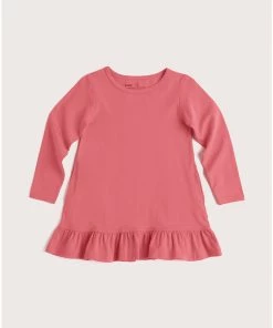 Pact Organic Kids Clearance Ruffle Long Sleeve Dress
