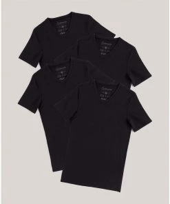 Pact Organic Men Stretch-Fit V-Neck Undershirt 4-Pack Shop By Partner