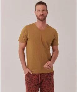 Shop By Partner Pact Organic Men Textured V-Neck Tee