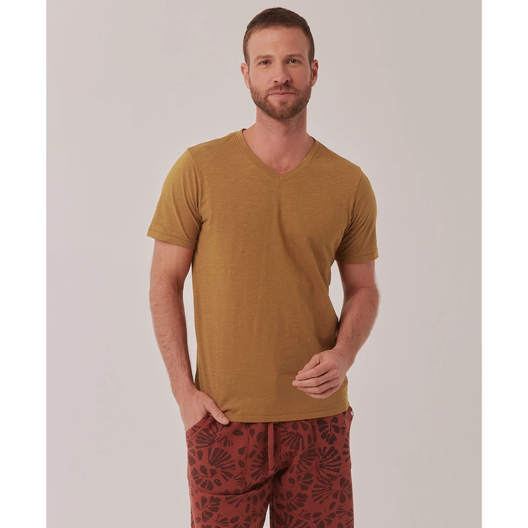 Shop By Partner Pact Organic Men Textured V-Neck Tee 1 Shop By Partner Pact Organic Men Textured V-Neck Tee