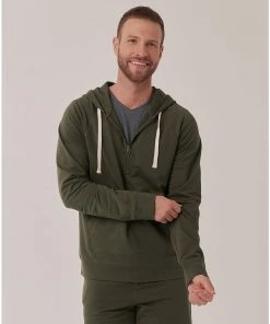 Shop By Partner Pact Organic Men The Rec Half Zip Hoodie