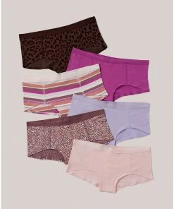 Pact Organic Women Boy Shorts 6-Pack