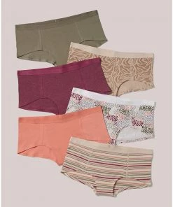 Pact Organic Women Boy Shorts 6-Pack