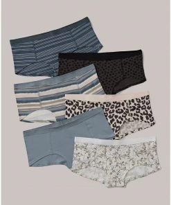 Pact Organic Women Boy Shorts 6-Pack