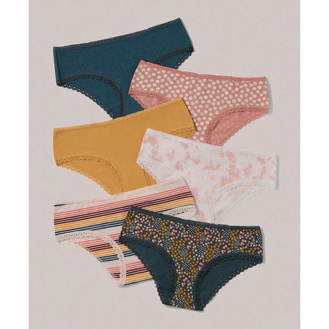 Pact Organic Women Cheeky Hipster 6-Pack 3 Pact Organic Women Cheeky Hipster 6-Pack