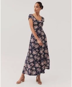 Pact Organic Women Fit & Flare Crossback Maxi Dress