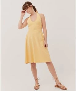 Womens Pact Organic Women Fit & Flare Halter Dress