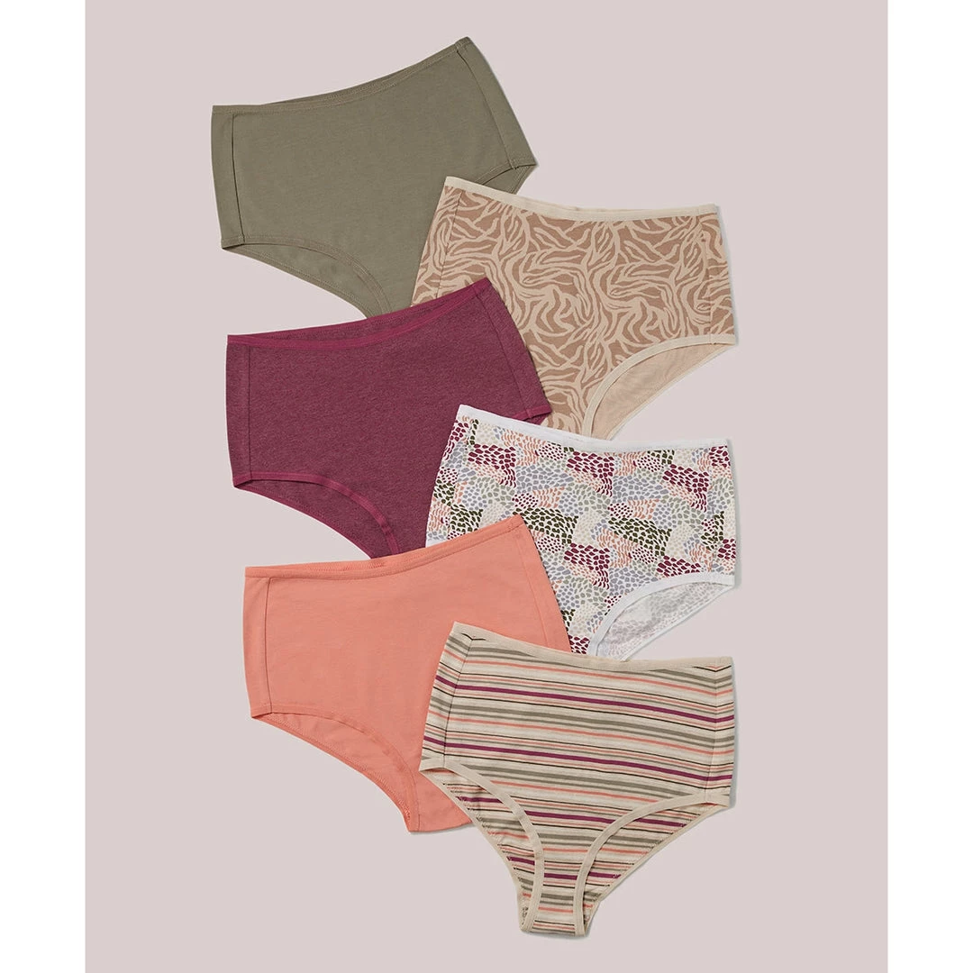 Pact Organic Women High Rise Hipster 6-Pack 3 Pact Organic Women High Rise Hipster 6-Pack