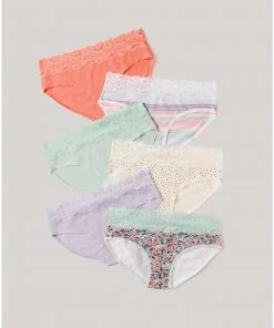 Pact Organic Women Lace-Waist Brief 6-Pack Womens