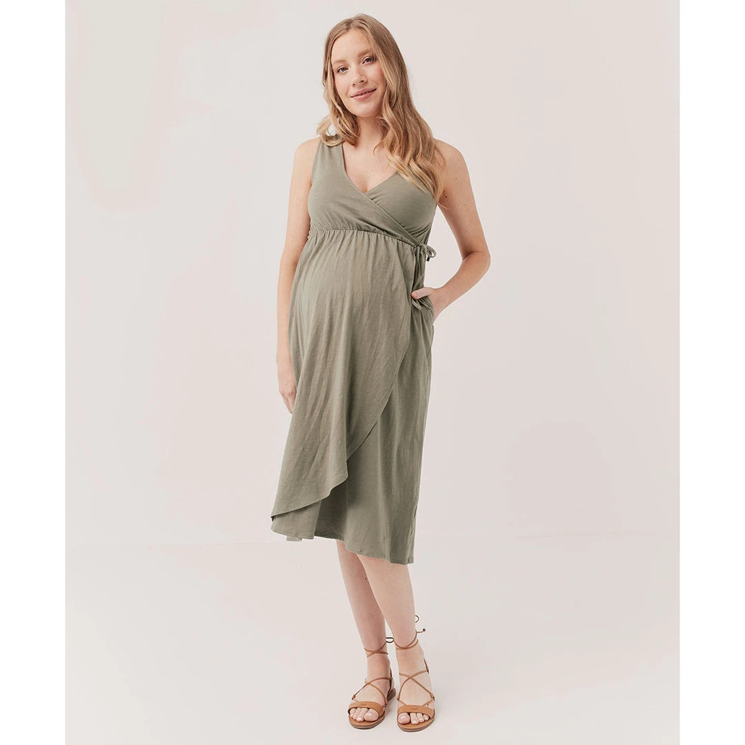 Pact Organic Women Maternity Cross Front Dress 2 Pact Organic Women Maternity Cross Front Dress