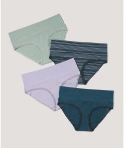 Pact Organic Women Maternity Foldover Hipster 4-Pack Womens