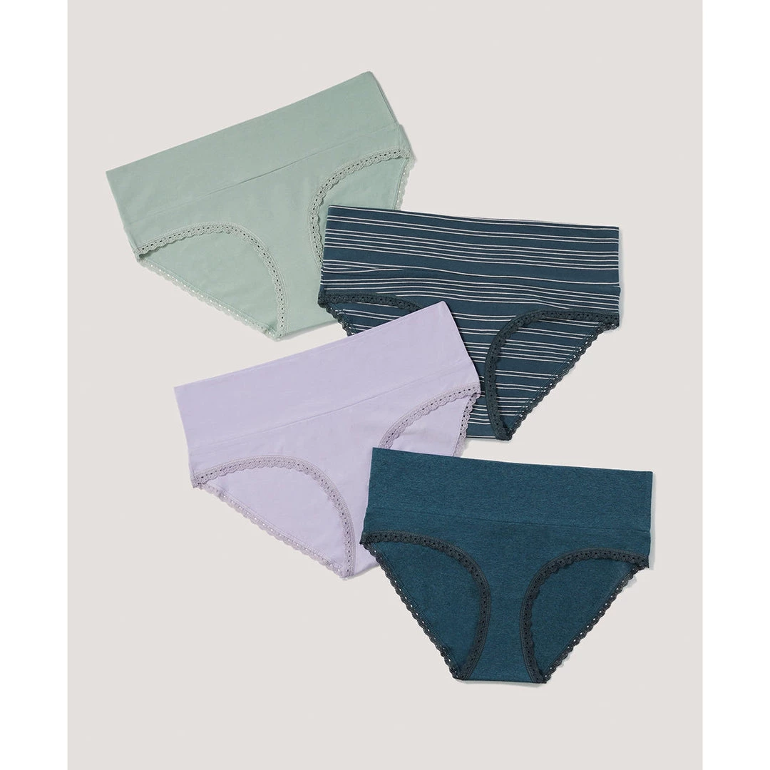 Pact Organic Women Maternity Foldover Hipster 4-Pack Womens 1 Pact Organic Women Maternity Foldover Hipster 4-Pack Womens