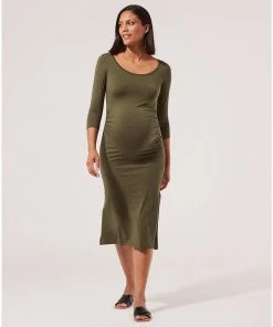 Womens Pact Organic Women Maternity Midi Party Dress