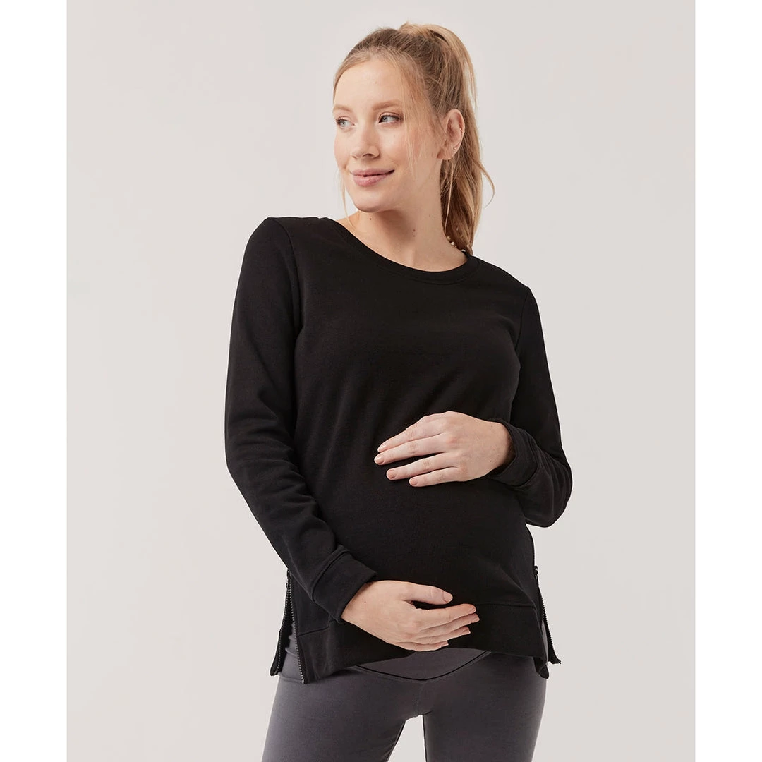 Pact Organic Women Maternity Zip Sweatshirt Womens 1 Pact Organic Women Maternity Zip Sweatshirt Womens