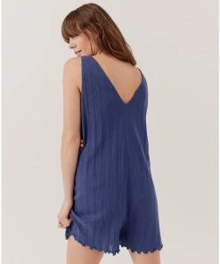 Womens Pact Organic Women Pointelle Rib Sleep Romper