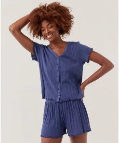 Pact Organic Women Pointelle Rib Sleep Set