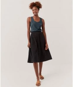 Pact Organic Women The Coastal Button Front Skirt