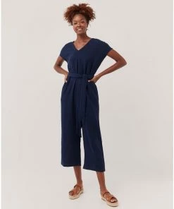 Womens Pact Organic Women The Coastal Tie Waist Jumpsuit