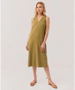 Pact Organic Women The Frame Notch Neck Dress Womens