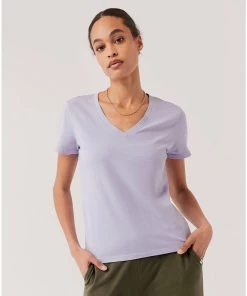 Pact Organic Women The Frame V-Neck Tee Womens