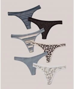 Pact Organic Women Thong 6-Pack Womens