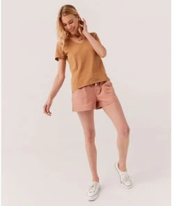 Pact Organic Women Woven Twill Drawstring Short 5 Pact Organic Women Woven Twill Drawstring Short