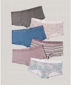 Pact Organic Women Clearance Boy Shorts 6-Pack Womens