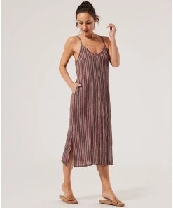 Pact Organic Women Clearance Crush Midi Slip Dress Womens
