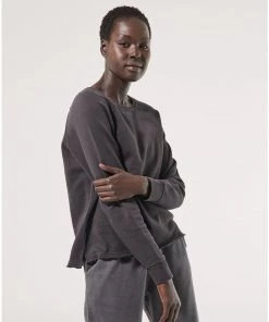 Pact Organic Women Clearance Essential Raw-Hem Sweatshirt Womens