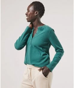 Pact Organic Women Clearance Thermal Waffle Henley